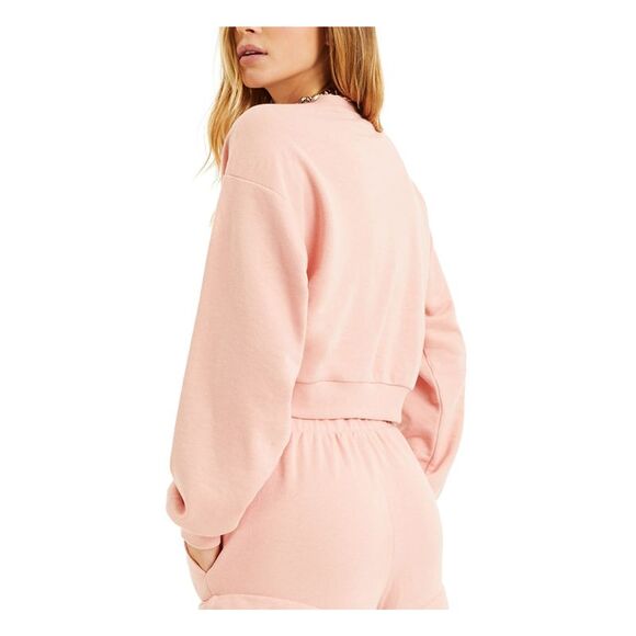 CULPOS X INC Womens Short Length Cropped Long Sleeve Crewneck Sweatshirt - Picture 2 of 2